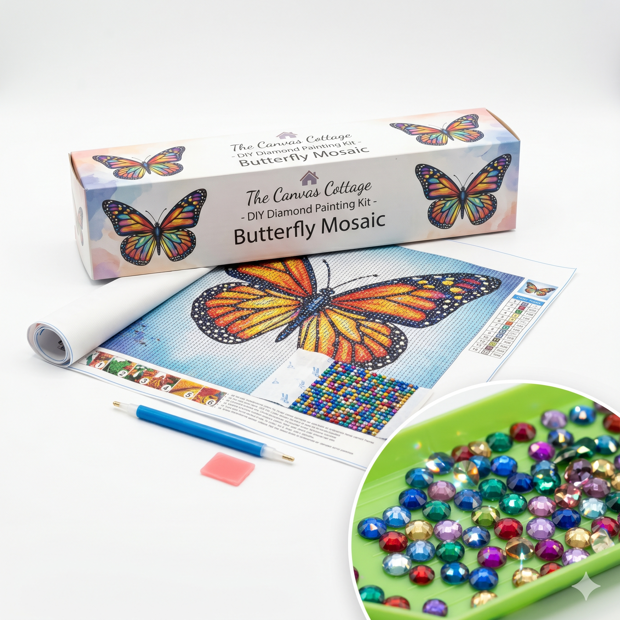 Butterfly Diamond Painting Kit — Full Drill Mosaic Art