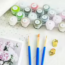 Floral Paint-by-Numbers Kit — Flowers (Framed Canvas)