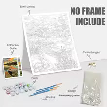 Floral Paint-by-Numbers Kit — Flowers (Framed Canvas)