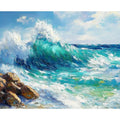 Acrylic Painting by Numbers on Canvas Paint Kit Ocean Beach Landscape Coloring on Numbers Handpainted Wall Decor Gift