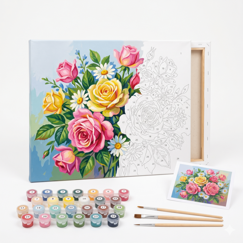 Floral Paint-by-Numbers Kit